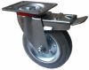 szürke nyommentes kerék talpas-fékes villa 125 mm