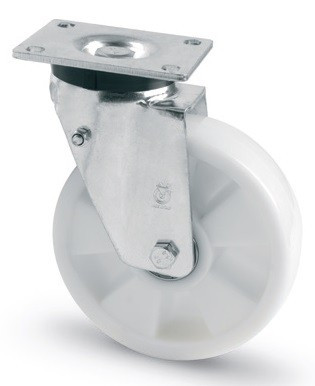 Erősített poliamid kerék forgó villa 160 mm