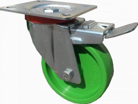 zöld poliamid kerék fékes villa 100 mm