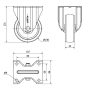 poliamid kerék INOX fix villa 100 mm