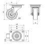 NPR kerék 80x32mm forgó villa