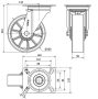 AVP kerék forgó villa 160 mm