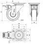 AVP kerék ERŐSÍTETT forgó-fékes villa 100 mm