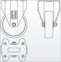 INOX poliamid kerék fix villa 100 mm