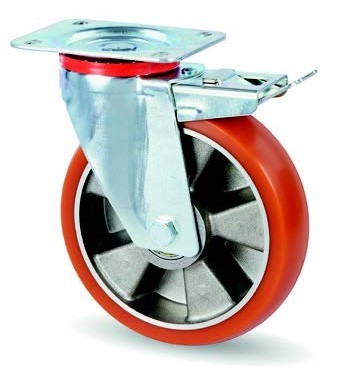 AVP kerék lekerekített futófelülettel forgó-fékes villa 160 mm