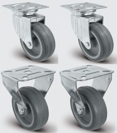 szürkegumis kerék szett 75mm fix-forgó